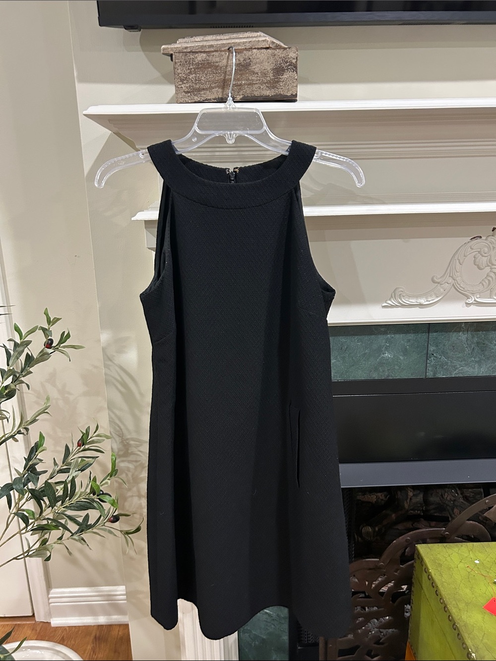 Michaels Black Textured Sleeveless Mini Dress